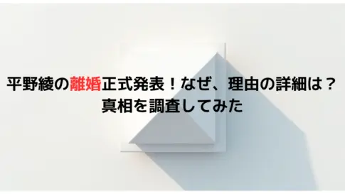 平野綾の離婚正式発表！なぜ、理由の詳細は？真相を調査してみた